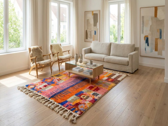 Handmade Boujad Wool Rug: Colorful Moroccan Berber Carpet – Paintings & Drawings (photo 12 of 19)