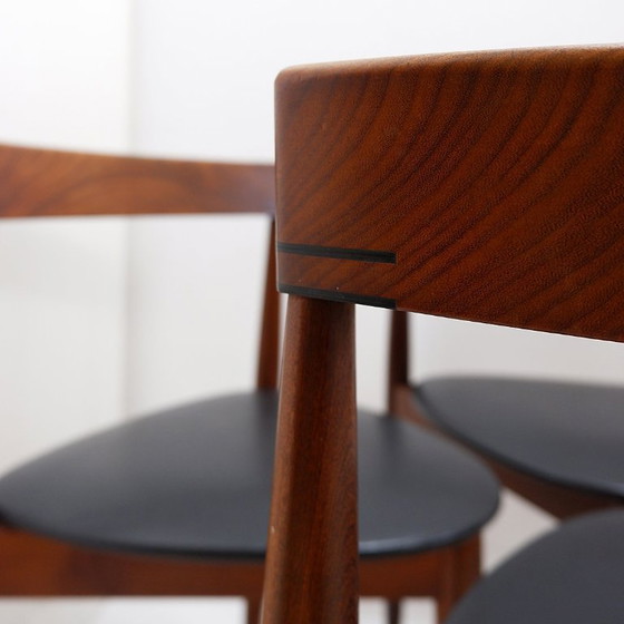 Image 1 of Juego de 4 sillas “rondette” de teca de Hans Olsen para Frem Røjle, 1950