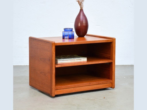 Vintage Teak Phonotisch HiFi Beistelltisch Couchtisch Rollen 70er