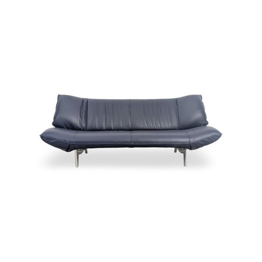 Original Leolux Tango Sofa Design Couch Leather Black Italy