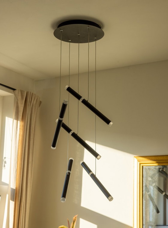 Image 1 of Brilliant Lagano Led Hanglamp 5-lichts Zwart Dimbaar 3600lm