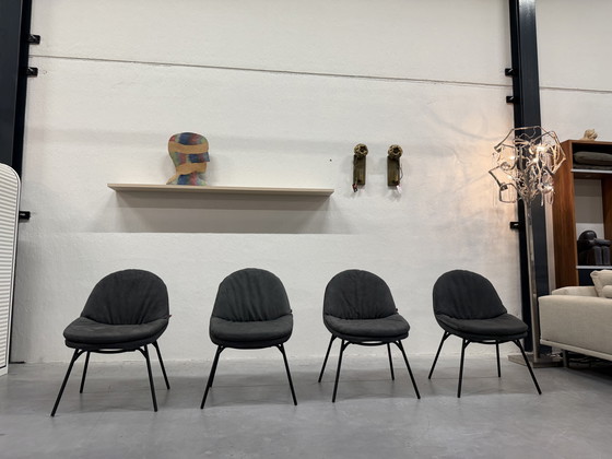 Image 1 of 4 Jess Design Curtis dining chairs black leather