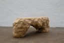 Carved Oak Sculptural Bench