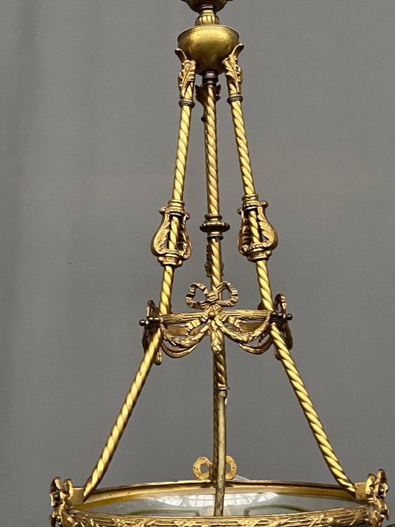 Lustre de style Louis XVI. – Bronze, Glass (photo 4 of 9)