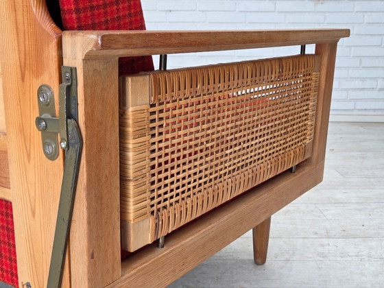 Image 1 of Sofá-cama con brazos abatibles danés, década de 1970, de Illum Wikkelsø, lana para muebles.