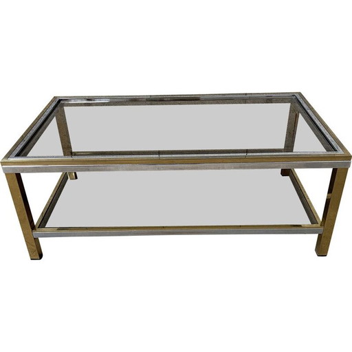 Vintage Couchtisch aus Messing und Stahl, 1970