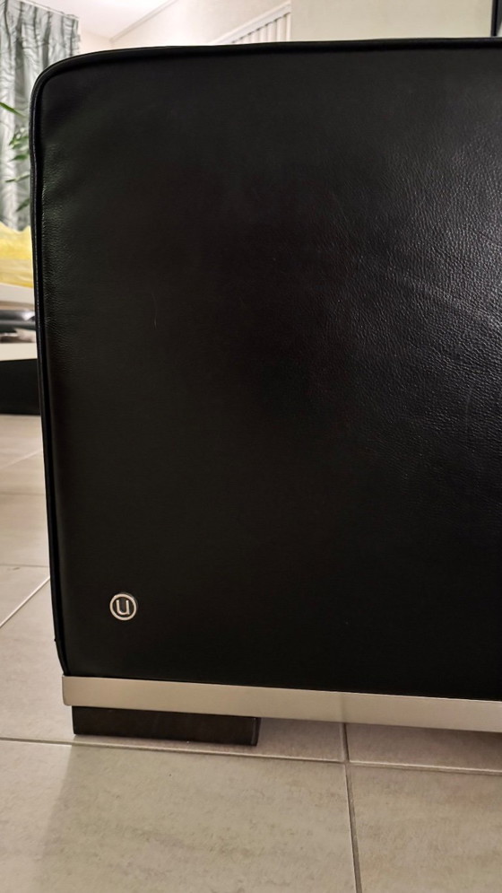 Natuzzi 2 zwart lederen fauteuils – Leather, Aluminium (photo 4 of 5)