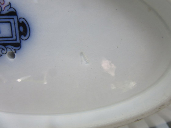 Image 1 of ANTIEKE PORSELEINEN JUSKOM SHANGHAI blauw wit