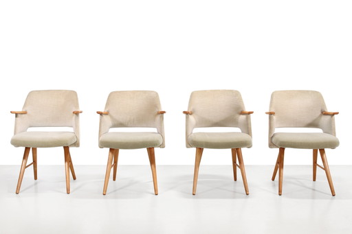 Set of four Pastoe FB30 dining chairs by Cees Braakman in Mohair