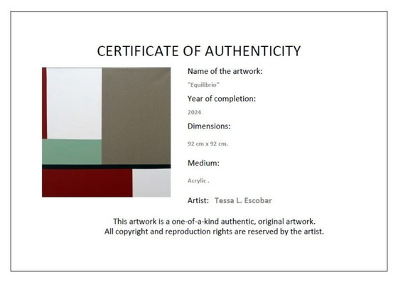 Image 1 of Tessa L;ESCOBAR - Equilibrio - Artist's painting