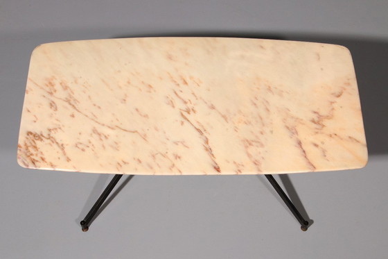 Image 1 of Marble Italy in the Style of Gio Ponti Coffee Table Metal Brass, 1960s