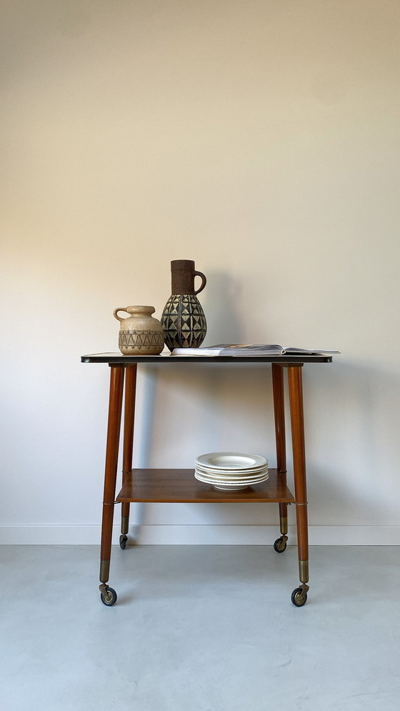 Image 1 of Vintage wooden trolley with formica top