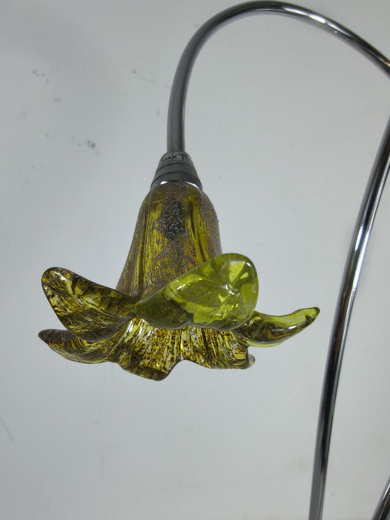 Image 1 of Lampe de table avec 2 abat-jour en verre G4 et variateur.