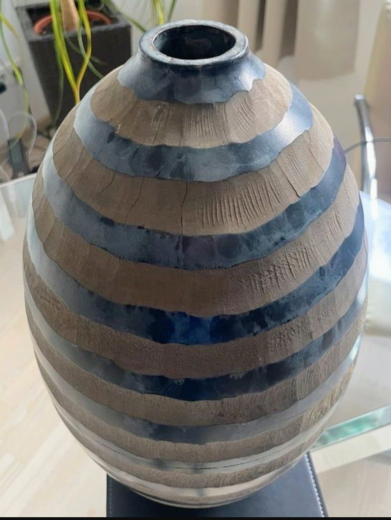 Image 1 of Roche Bobois wooden vase (attributed)