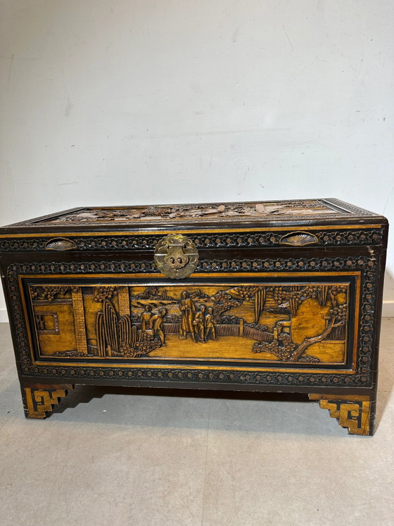 Antique Oriental Wooden Chest – Storage cabinet (photo 4 of 6)