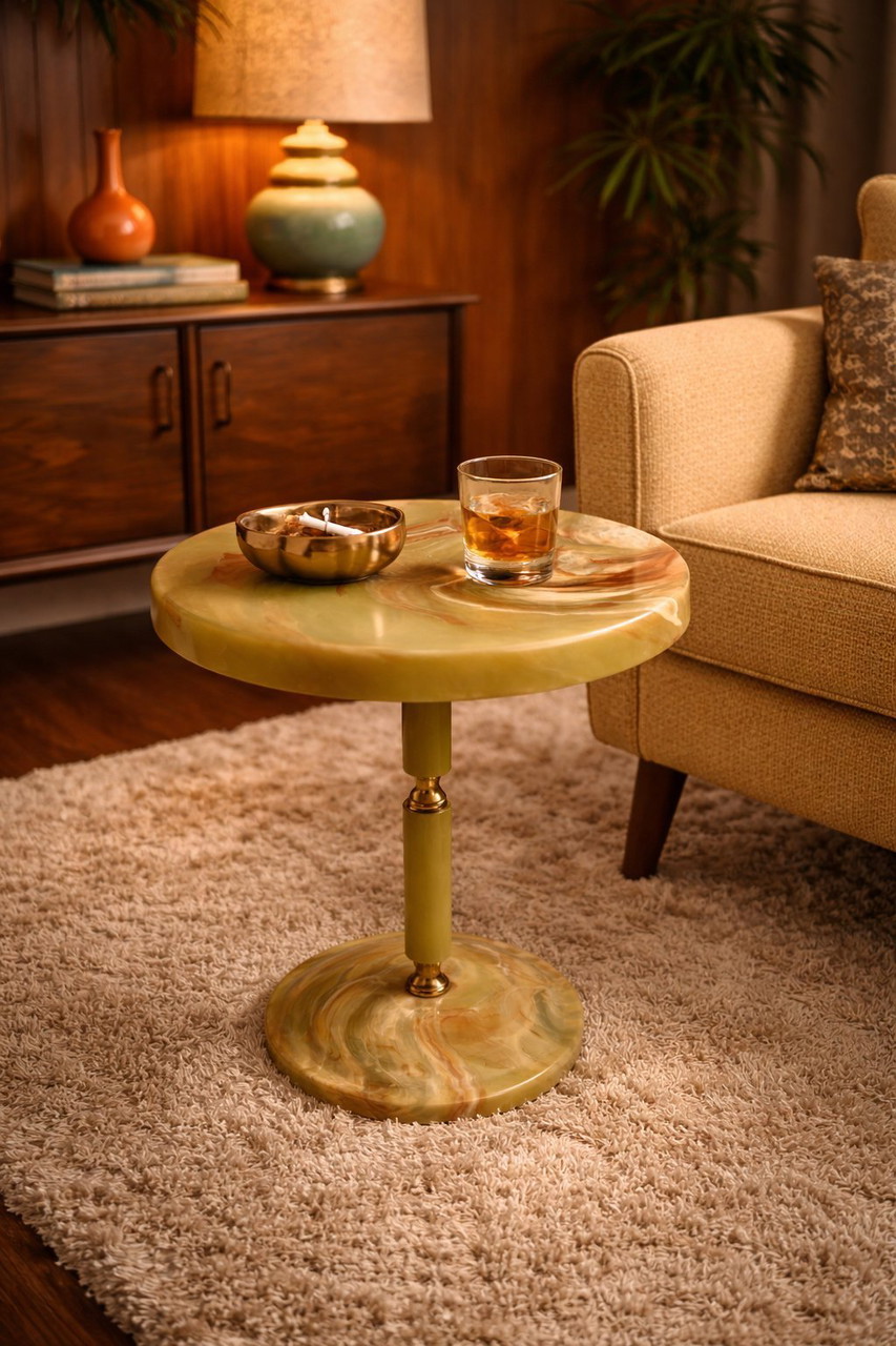 table d'appoint vintage en onyx