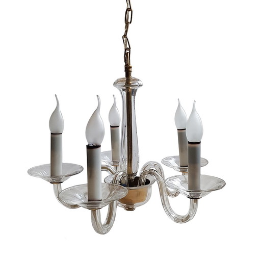 Mid-Century Five-Arm Chandelier