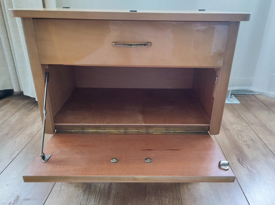 Image 1 of Vintage Nachtkast nachtkastje hout lade 
