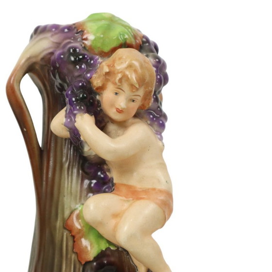 Image 1 of Art Nouveau Vases Putti Cherub
