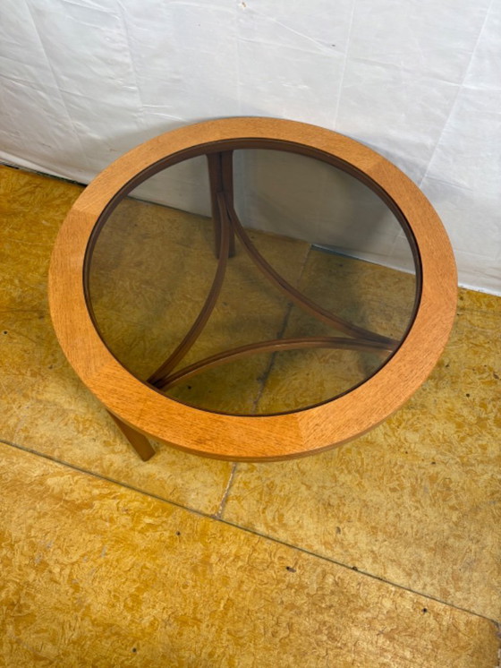 Image 1 of Mid-Century Retro Vintage Teak Round Coffee Table by Nathan Furniture (1960–1970)  A beautifully designed mid-century round coff