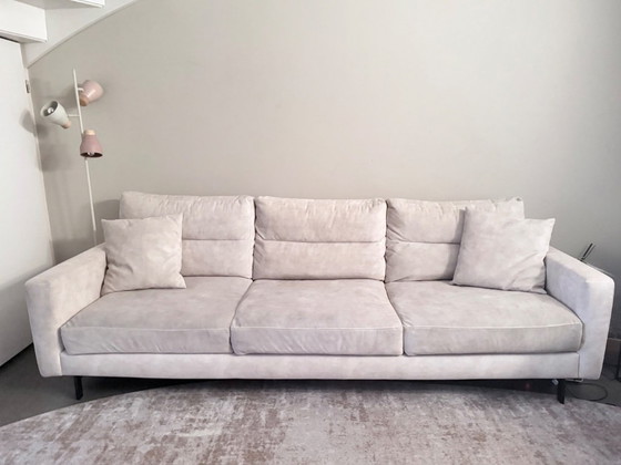 Image 1 of Beautiful Enzo Luca Ombre 3.5-seater sofa & footstool – ecru velvet