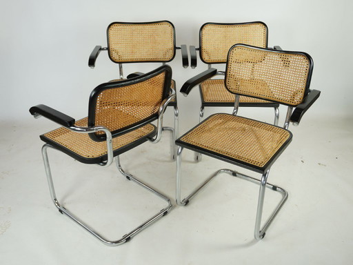 4x Cantilever chairs Marcel Breuer style vintage design Cesca