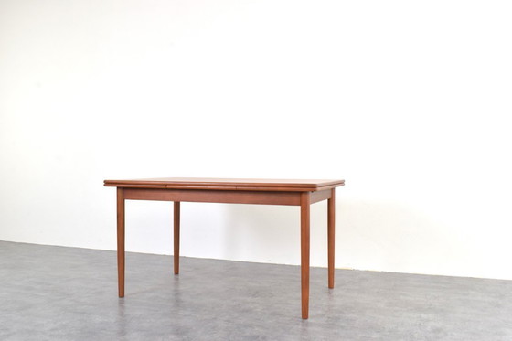 Image 1 of Mid-Century Danish Extendable Teak Dining Table from Rogenstrup Möbelfabrik, 1960s.