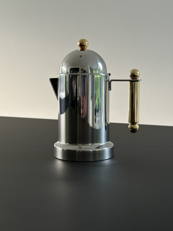 Image 1 of Moka vintage Vev Vigano degli anni '80 in acciaio inox e oro, mai usata.