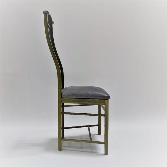 Image 1 of Chaises de salle à manger Giorgetti, design italien Umberto Asnago