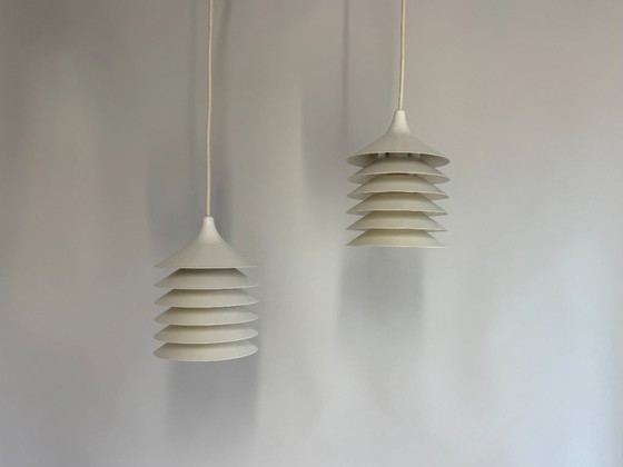 Image 1 of 2x Vintage IKEA lamp: witte Duett T202, Bent Gantzel Boysen