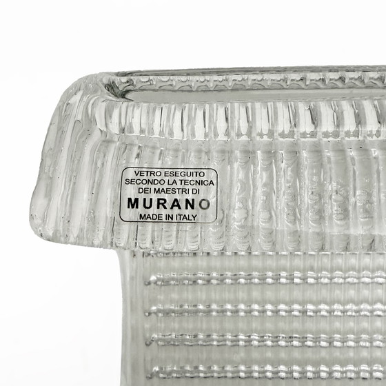 Image 1 of Coppia di applique da parete moderne in ottone italiano e vetro di Murano testurizzato