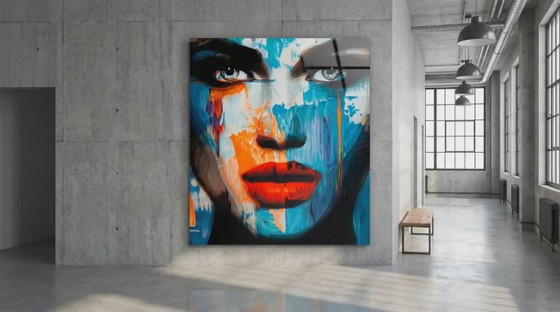 Modern Face – Ritratto femminile sensuale 3D | Quadro da parete 3D XXL 133 × 150 cm | Vetro acrilico 6 mm | (photo 4 of 7)