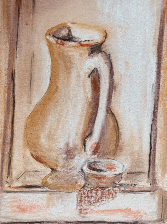 Signed Pastel Painting Still Life from Provence « Alcove with Jug », F. Venlhac, Paintings & Drawings, Paper (photo 10 of 10)