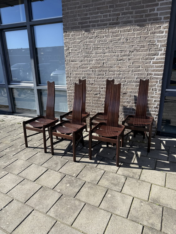 Image 1 of Set of 6 vintage Allmilmö dining chairs, 1980s
