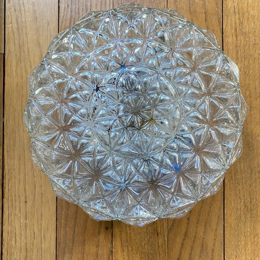 Lampada da parete/soffitto in vetro vintage degli anni '70 o '80