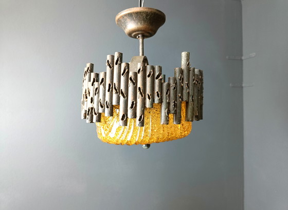 Image 1 of Lampade a sospensione brutaliste di Marcello Fantoni, anni '60