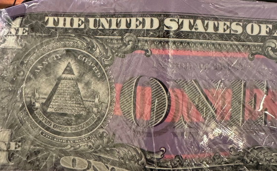 Image 1 of Karl Lagasse – One DOLLAR PURPLE STRIPE (33 exemplaires dans le monde) – Signé + Certificat d'authenticité