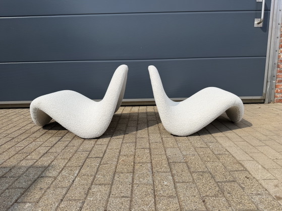 Image 1 of 2x Artifort Tongue F577 Pierre Paulin Beige Bouclé ¡¡MENTA CONDICIÓN!!