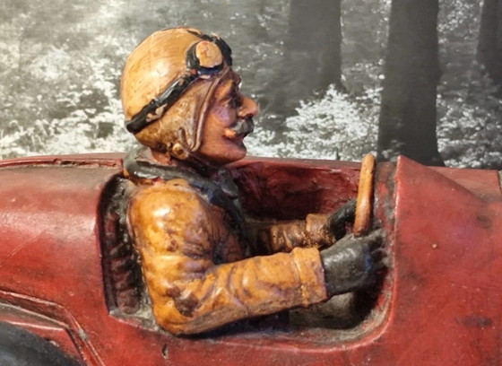 Image 1 of Grande modello da collezione di Bugatti Type 35 d'epoca – in stile Art Déco con ruote mobili