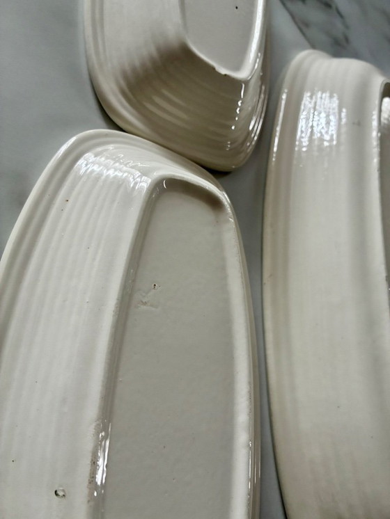 Image 1 of Set di 3 piatti vintage in ceramica a forma di cardo