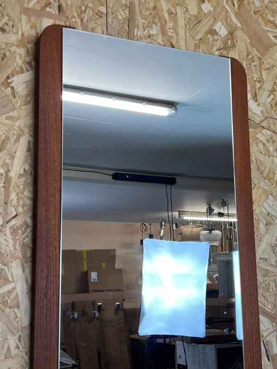 Image 1 of 60s 70s Teak Mirror Mirror Wall Mirror Danish Modern Design Denmark 60s