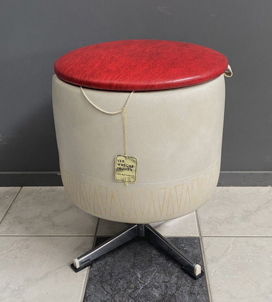 Image 1 of Round Skai Laundry Box / Stool 1960s