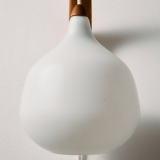 Image 1 of Lámpara de pared MK10987 de teca y vidrio de Uno & Östen Kristiansson para Luxus