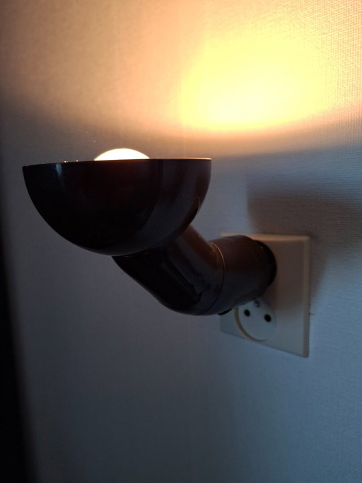 Vintage Danish brown plug-in lamp by Bendt Hansen