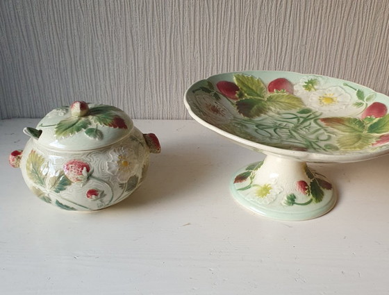 Image 1 of Antieke Keller & Guérin St Clément aardbeienset ca 1900