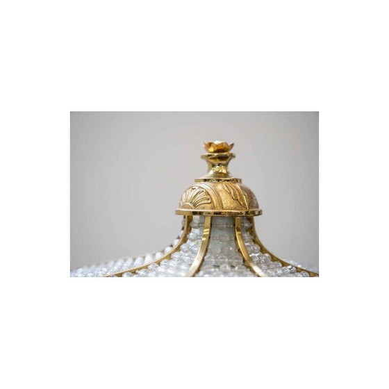 Image 1 of Vintage table lamp in metal and crystal by Nara gaufré, Italy