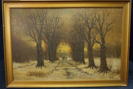 Painting "Winter Landscape". – Paintings & Drawings, Wood (photo 5 of 5)
