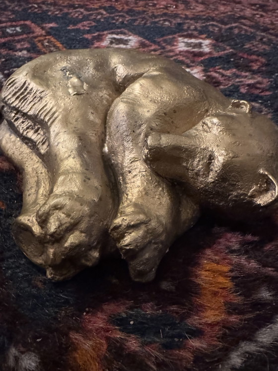 Image 1 of Sculpture ours couché bronze Dacla Seailles