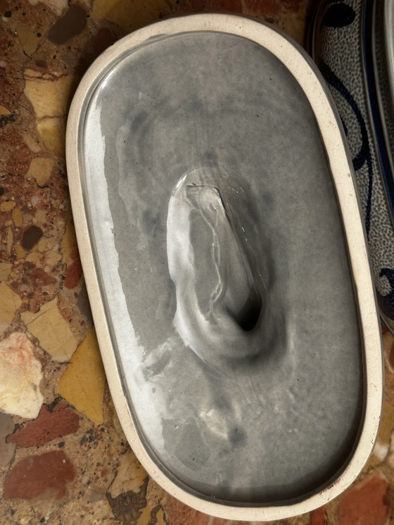 Image 1 of Staffel Steingut Fischterrine oder Heringstopf - Westdeutschland