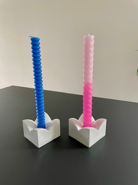 Image 1 of Set van 2 Vintage Porseleinen Kaarsenhouders | Arzberg Design